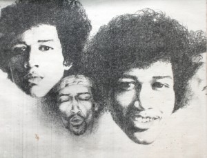 03 JImi, 18x24 inches, pencil on paper, 1981