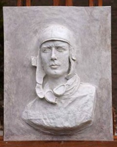 11-Bas-Relief, Lindbergh portrait, 17x14 inches, cast concrete, 2012