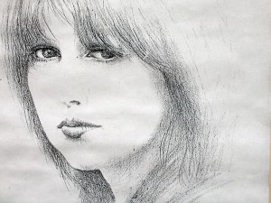 11 Munich Girl, 18x24 inches, pencil on paper, 1984