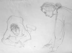 13 Kunstakademie, 18x24 inches, pencil on paper, 1985