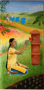 2 Omega School Painting, 250x100cm, acrylic on canvas, 2009