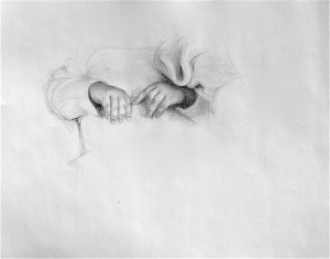 33 Jazzy's Hands, 18x24 inches, pencil on paper, 2013